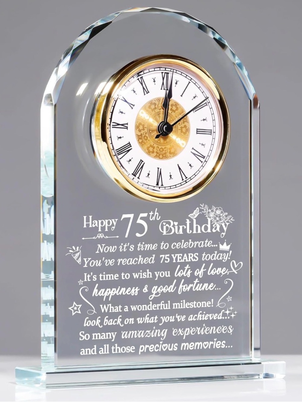 Ornalrist 75th Birthday Gifts for Women Men, Happy 75th Birthday Quartz Clock